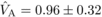 $\hat {V}_{\rm A} = 0.96 \pm0.32$