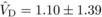 $\hat {V}_{\rm D} = 1.10 \pm1.39$